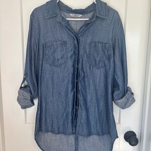 3/4 Sleeve Tinsel Denim Top